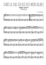 Téléchargez l'arrangement pour piano de la partition de edvard-grieg-peer-gynt-dans-le-hall-du-roi-des-montagnes en PDF